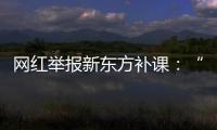 网红举报新东方补课	：“我会火力全开
，我会出钱让更多人去干”