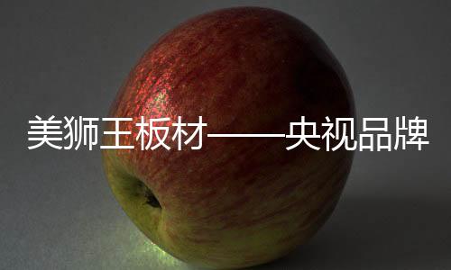 美狮王选择央视进行品牌宣传