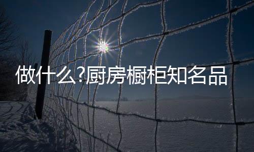 对于厨房橱柜知名品牌来说