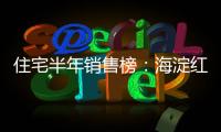 住宅半年销售榜：海淀红盘包揽前三