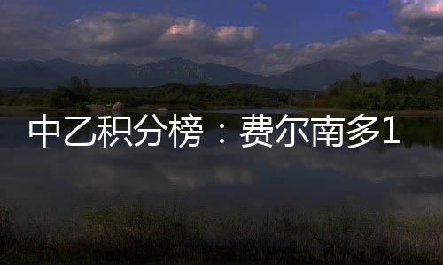 中乙费尔南多17球位居榜首