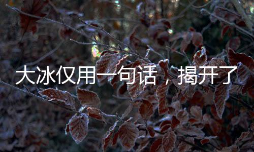 甚至还邀请到大冰来客串