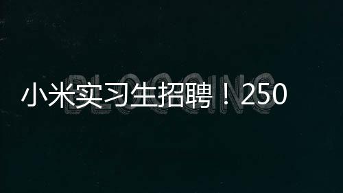 实习生招生优世界大厂实习