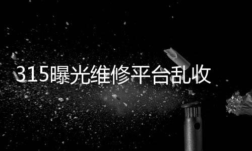 维修存在大量乱收费现象